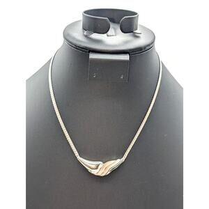 Vtg 925 Sterling Fluted Collier 16.5" Necklace by Jens Aagaard Denmark Designer